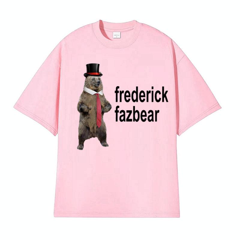 Frederick Fazbear The Fancy Bear Fnaf T Shirts Men Women Funny Meme Graphic Print T Shirt Male Vintage Gothic Humor Tops Tshirt