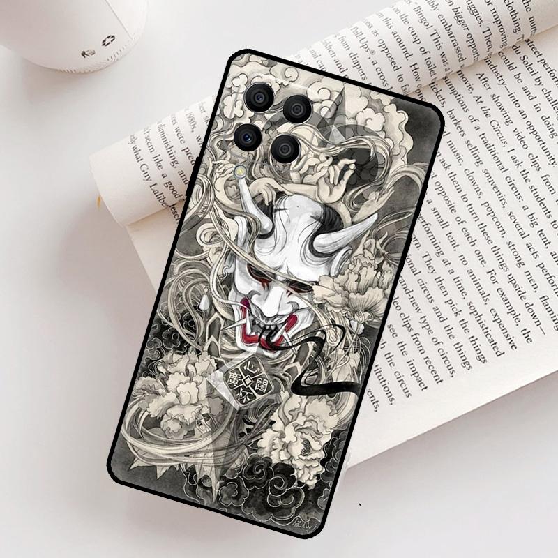 Oni Hannya Demon Mask Case For Samsung Galaxy M31 M11 M14 M34 M54 M12 M32 M52 M15 M13 M06 M16 M36 M56 M53 M35 M55