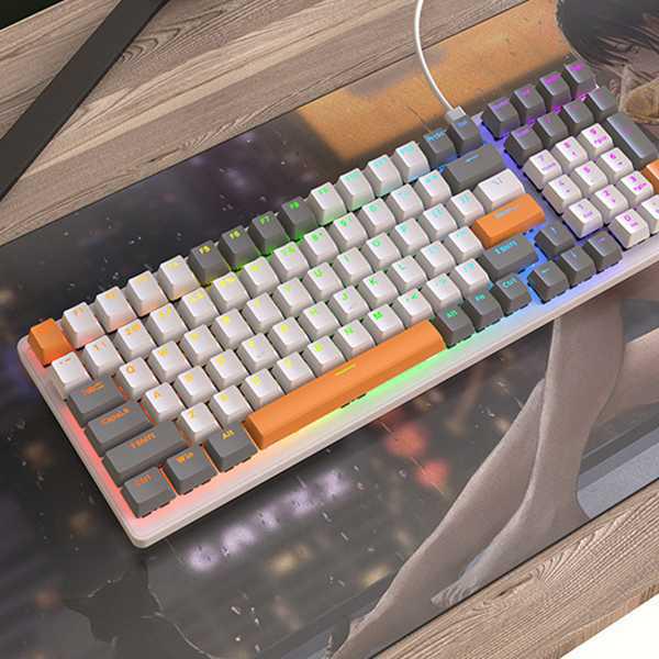 Free Wolf ZIYOU LANG Keyboard, Bee Edition with Red Switch, ABS Material, 1 pc. Color: As shown.