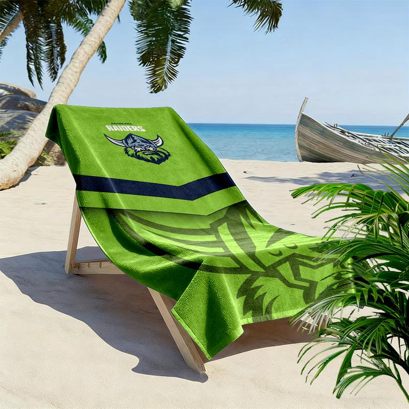 Canberra Raiders Logo Print Beach Towel, Large Soft Quick Dry Towel for Beach Camping Swimming