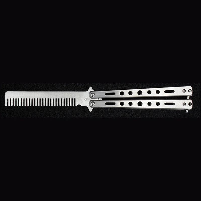 1pc Swinging Comb Stainless Steel Folding Butterfly Comb Newbie Practice Training Hair Styling Tools
