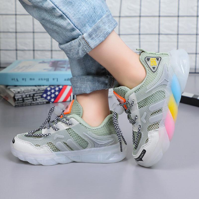 Boys Girls Shoes Summer Casual Mesh Breathable Sneakers 2025 New Trendy Korean Version Fashion Old Shoes