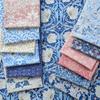 40s Pure Cotton Plain Weave DIY Skirt/Shirt Fabric, Morris Blue Theme