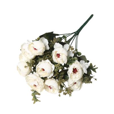 10pcs /Bunch European Artificial Peony Decorative Party Silk Fake Flowers Peonies for Home Decor DIY Wedding Decoration Wreath