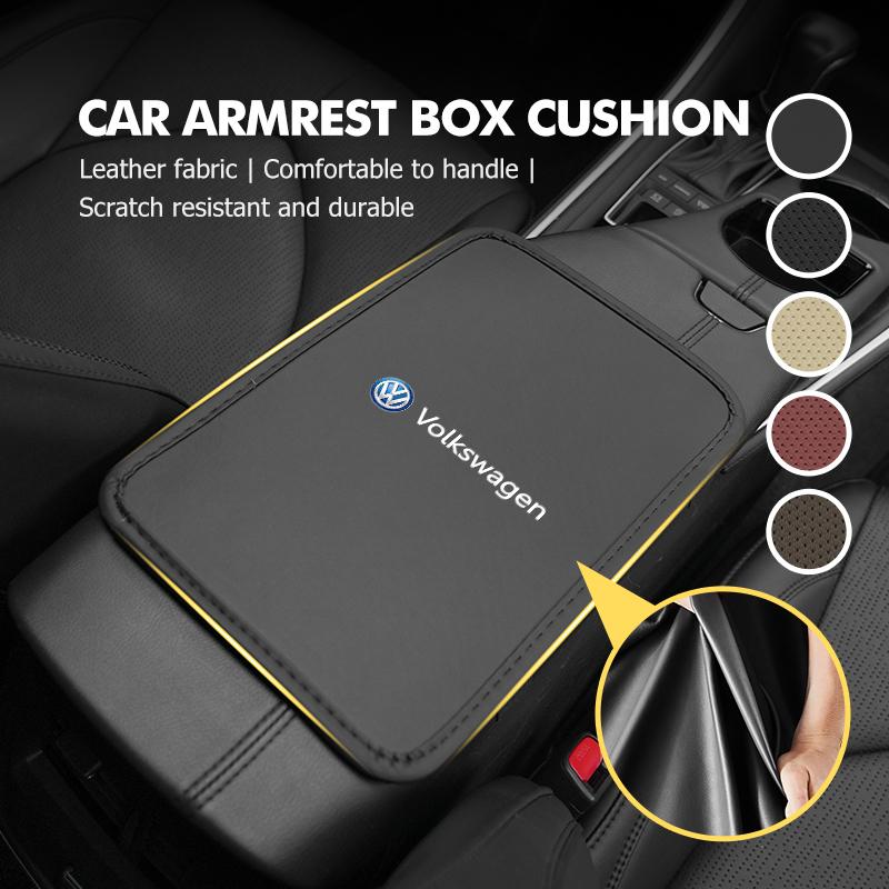 WET1 Car Armrest Box Cushion Leather Ice Silk Anti Scratch Protector Pad For Volkswagen VW Scirocco Passat Polo B5 B6 B7 CC Tiguan