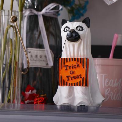 Trick Or Treat Resin Halloween Dog Elf Candy Bowl Cat Dog Sweets Holder Elf Multifunctional Snack Storage Props Gift