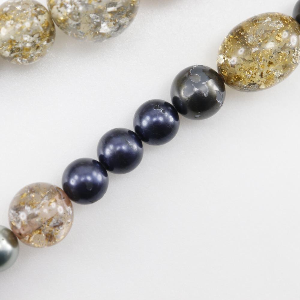 CHANEL COCO Mark Necklace multicolor metallic/Fake pearl/Rhinestone 147g Women Used
