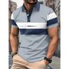 Summer New Men's POLO Shirt Features a Casual Fashionable Comfortable and Breathable 3D Letter Pattern Print