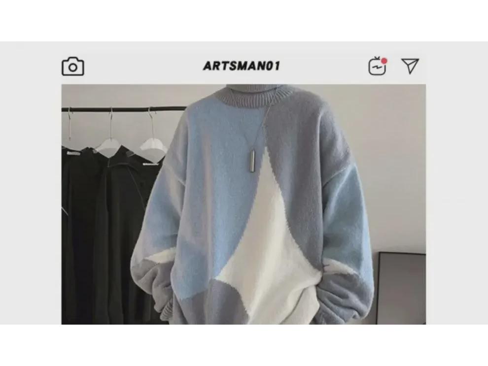 2022 Men's Trendy Loose Knit Turtleneck Sweater – Casual Unisex Winter Style