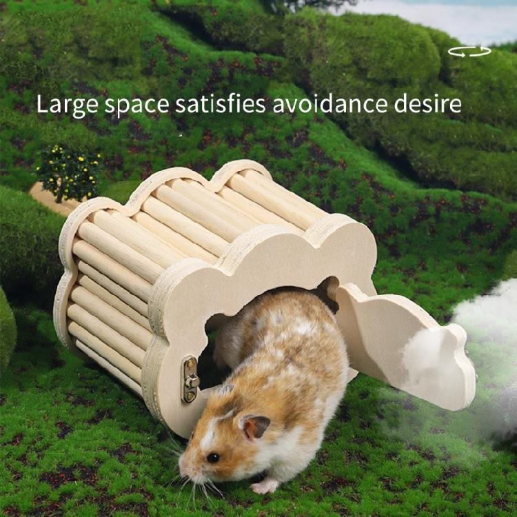 Small Animal Wood Shelter House Small Pet House Cage Accessories Habitat House Hamster Hideouts Playhouse for Chipmunks