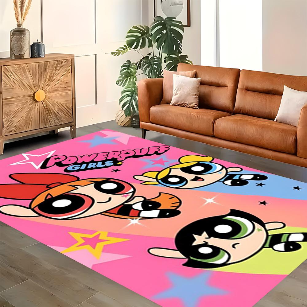 Powerpuff Girls Adventure rug for living rooms, bedrooms, home décor, and as gifts.