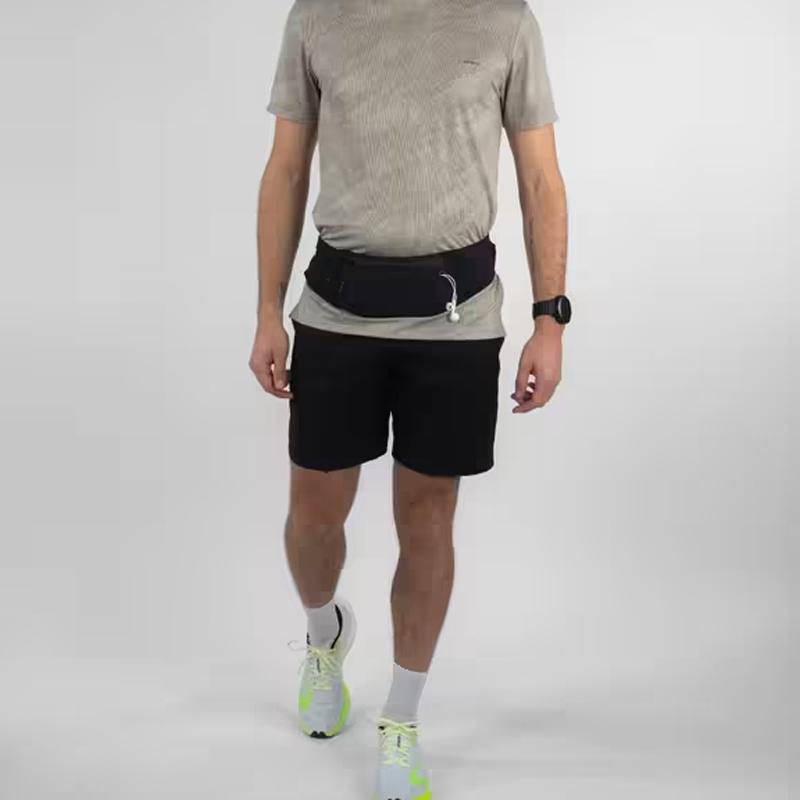 Decathlon Comfortable Lightweight Running Zipper Closure Outdoor Bag Polyester Black Unisex Couple Model