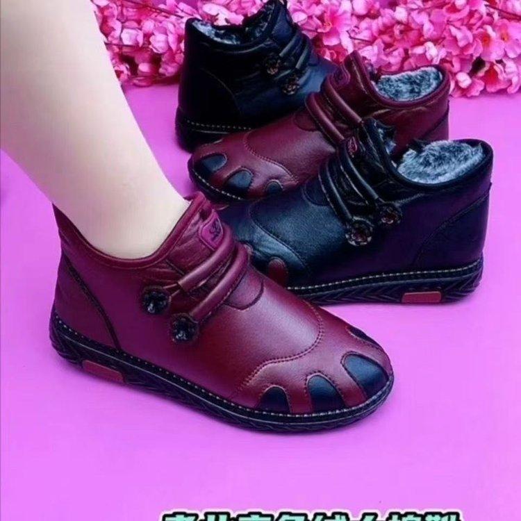 

Зимние хлопковые туфли с бархатной подкладкой, теплые и нескользящие 35 красный