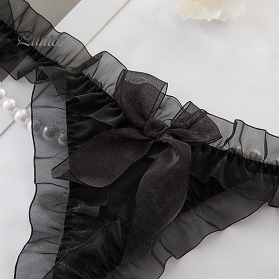 Damskie stringi ze sztucznej perły koronkowy pasek Spaghetti otwarte krocza jednokolorowe niskiej talii uwodzicielskie elastyczne gorące damskie majtki typu stringi bielizna