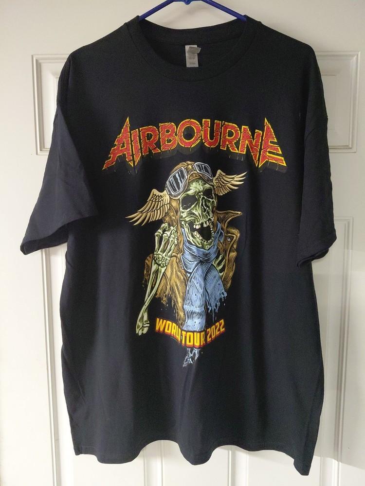 Airbourne Heavy Metal World Tour 2022 Concert Black TShirt Size XL Unisex T-Shirt XXL