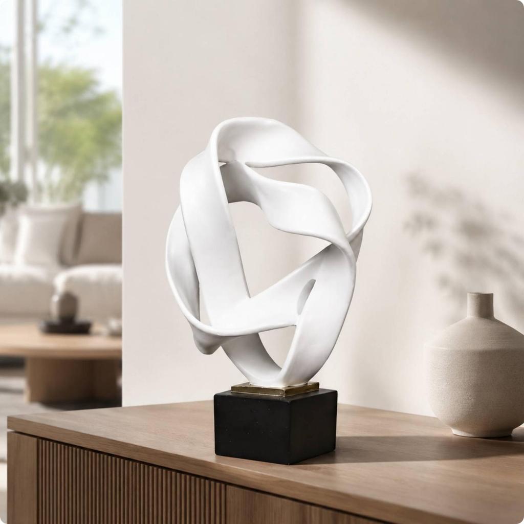 Modern Geometric Decorative Sculpture Statement Abstract Undulating Shape