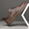 Men's shoes 2025 summer new youth leather waterproof little white board shoes British style Korean version platform casual shoes tide