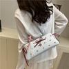 Korean Version Ins Bow Baguette Bag Casual Versatile Fashion Polka Dot Shoulder Bag Portable Commuter Bag Underarm Bag Women