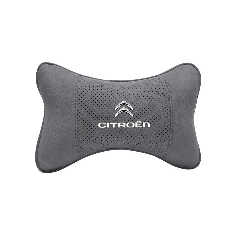 Wildleder Auto Kopfstütze Atmungsaktives Auto Nackenkissen Für Citroen C5X e-C4 X e-C3 C4 C3 C5 Berlingo C-Elysee C-Crosser C1 C6 C2