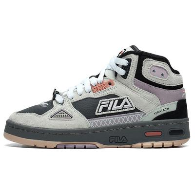 Teratach Fleece Mid Top Retro Basketballschuhe Damen Sneaker Schwarz Grau T12W141225FBA