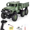 WEECOC Camión Militar RC con Control Remoto Coche de Simulación Amortiguación Independiente Educativo Regalo Popular Coche, Juguete Todoterreno, Vehículo de 6 Ruedas, Modelo, 4 Ruedas