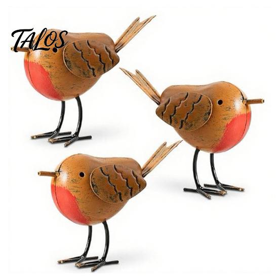 Metal Bird Figurines for Home Decor Rustic Birds Decoration, Outdoor Garden Statue Decorative Ornaments, Iron Statues Living Room Distressed Figurine