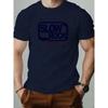 Men's T Shirt Slowrockk Pattern Printed Summer Fashion Leisure Breathable Men Round Neck T-shirt High Quality Men's Clothing