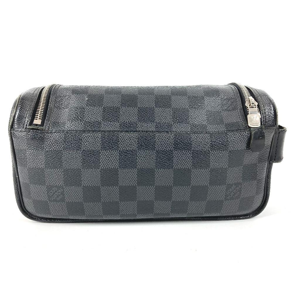 Louis Vuitton N47625 Damier Graphite Makeup Cosmetics Pouch Clutch Bag