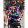 3D Bat Pattern Mysterious Totem Men's T-Shirt Summer Retro Cool Gothic Harajuku Short Sleeve Top Fashion Creative Casual Clothes