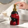 200ml Spenderflasche, Seifenflasche mit glattem Schaum und künstlerischem Schwarz-Rot-Design, Seifenspender mit großem Fassungsvermögen für Badezimmerdekoration