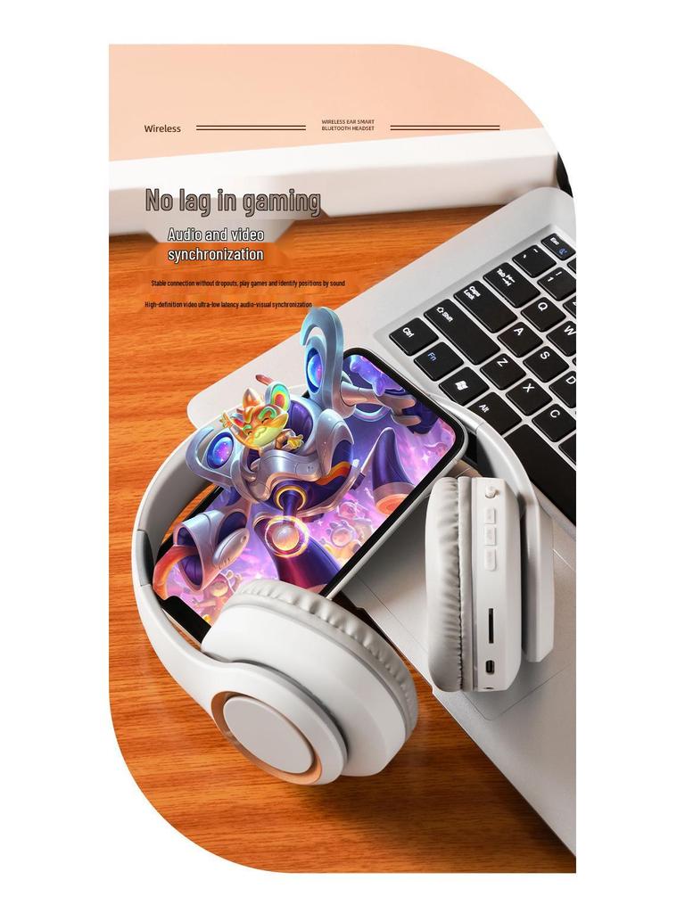 Head-mounted Bluetooth Wireless Headphones with Large Earcups, Retractable Metal Design, Matte Finish, New Private Mold