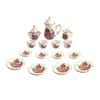1/12 Dollhouse Miniature Dining Ware Porcelain Tea Set Dish Cup Plate Pot 15Pcs White+Pink/Green