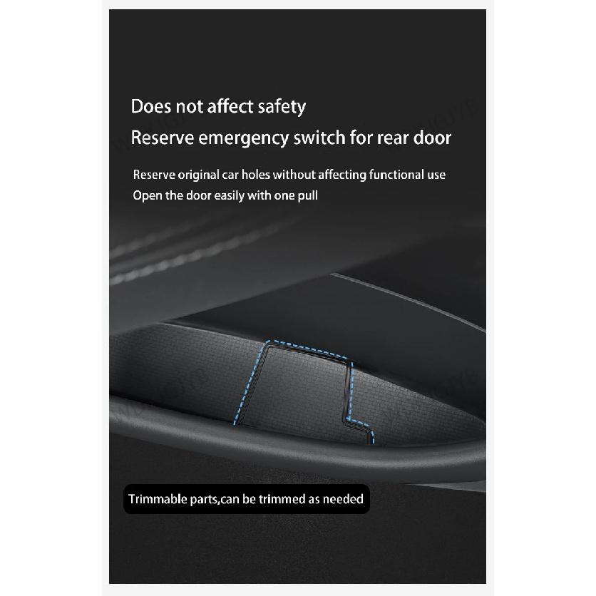 For Tesla Model YL Launch 2026 TPE Door Side Storage Box Front Rear Door Slot Organizer Tray Protector Model YL Door Storage Box