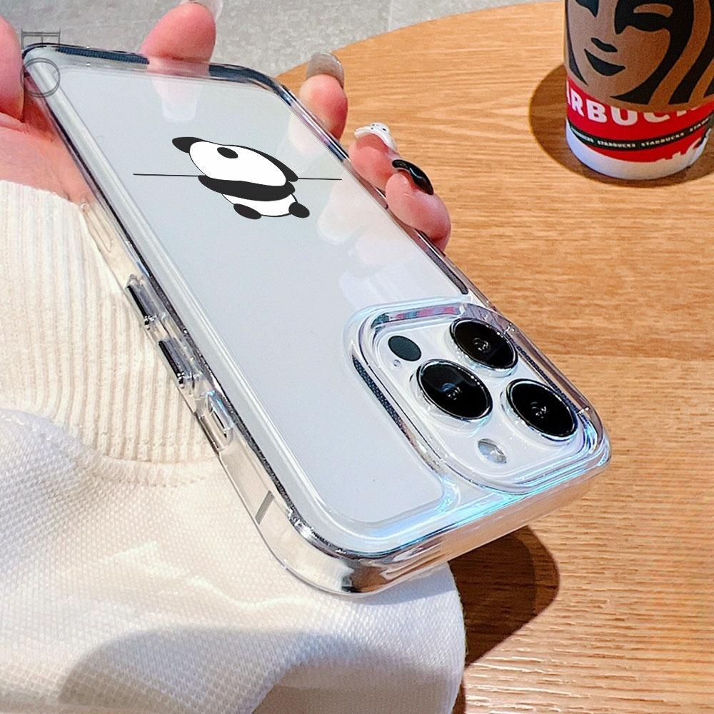 Climbing wall panda Phone case iPhone17 16pro 15 Pro Max 11 12 13 16 14 Plus Silicone Shockproof transparent phone case