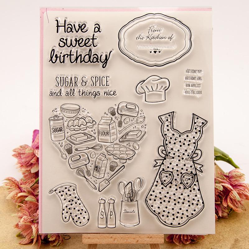 1pcs Have A Sweet Birthday Food Transparent Clear Silicone Stamp