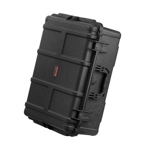 VEVOR Weatherproof Hard Case, Heavy Duty Protective Dry Box Case with Pre-cut Foam, and Retractable Pull Handles for Travel, Hunting, Military