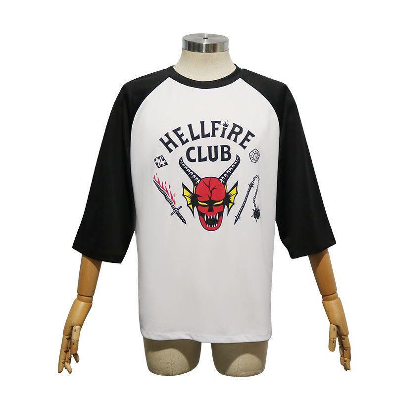 Stranger Things 4 Cosplay Costume Stranger Things S4 Hellfire Club T-Shirt Dustin Shirt