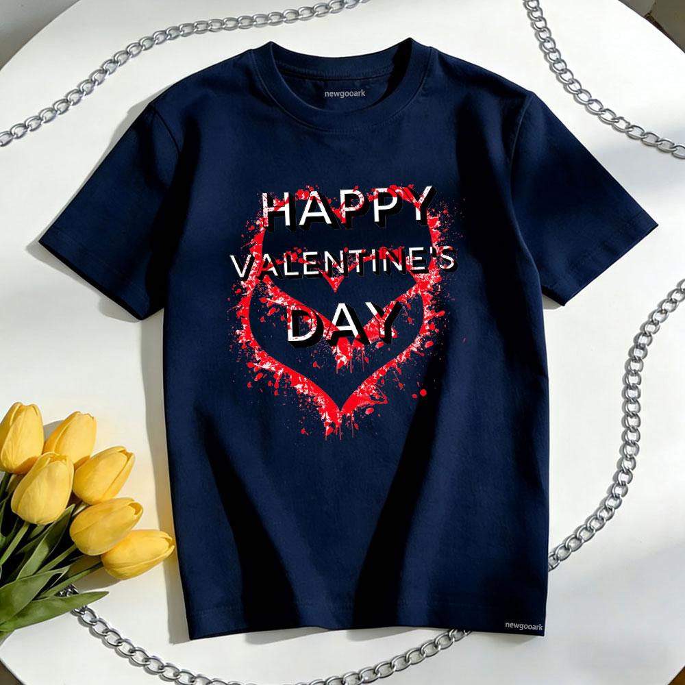 Happy Valentines Day Spraying love TShirt woman man Casual cotton graphic t shirts Oneck shirt Unisex couple Shortsleev
