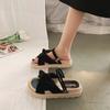 Fashion Summer 2025 New Fashion Student Platform Roman Lady Flat Shoes comforable two in one outdoor sponge cake thick soled beach shoes