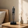 Standing Abstract Figure Sculpture with Rectangular Base Solid Decorative Object