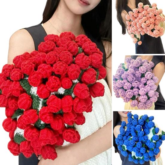Rose Bouquet Blanket Handmade Crocheted Rose Blanket Floral Design Throw Blanket