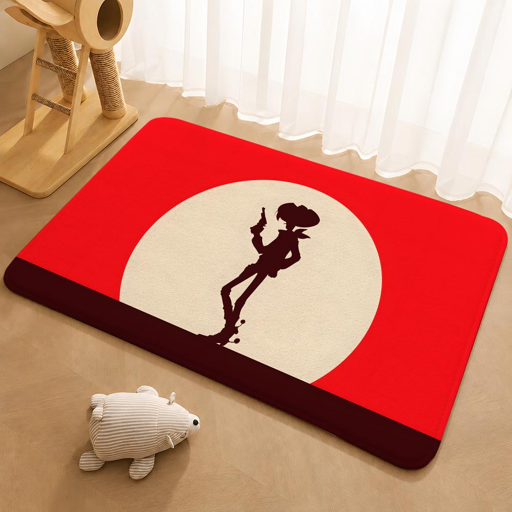 LUCKY LUKE CARTOON Floor Mat Floor Mat Soft Flannel Non-Slip Door Rug for Living Room