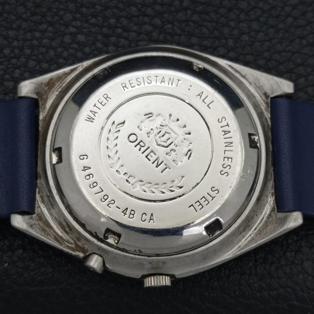 AUTOMATIC VINTAGE ORIENT 46941 JAPAN MENS BLUE COLOR DIAL WATCH a500727-5 R154-a500727