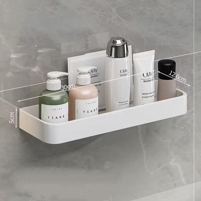 Bathroom Shower Storage Rack Shelf White All-match Convenient Perforation-free Wall Hanging Simple and Good-looking