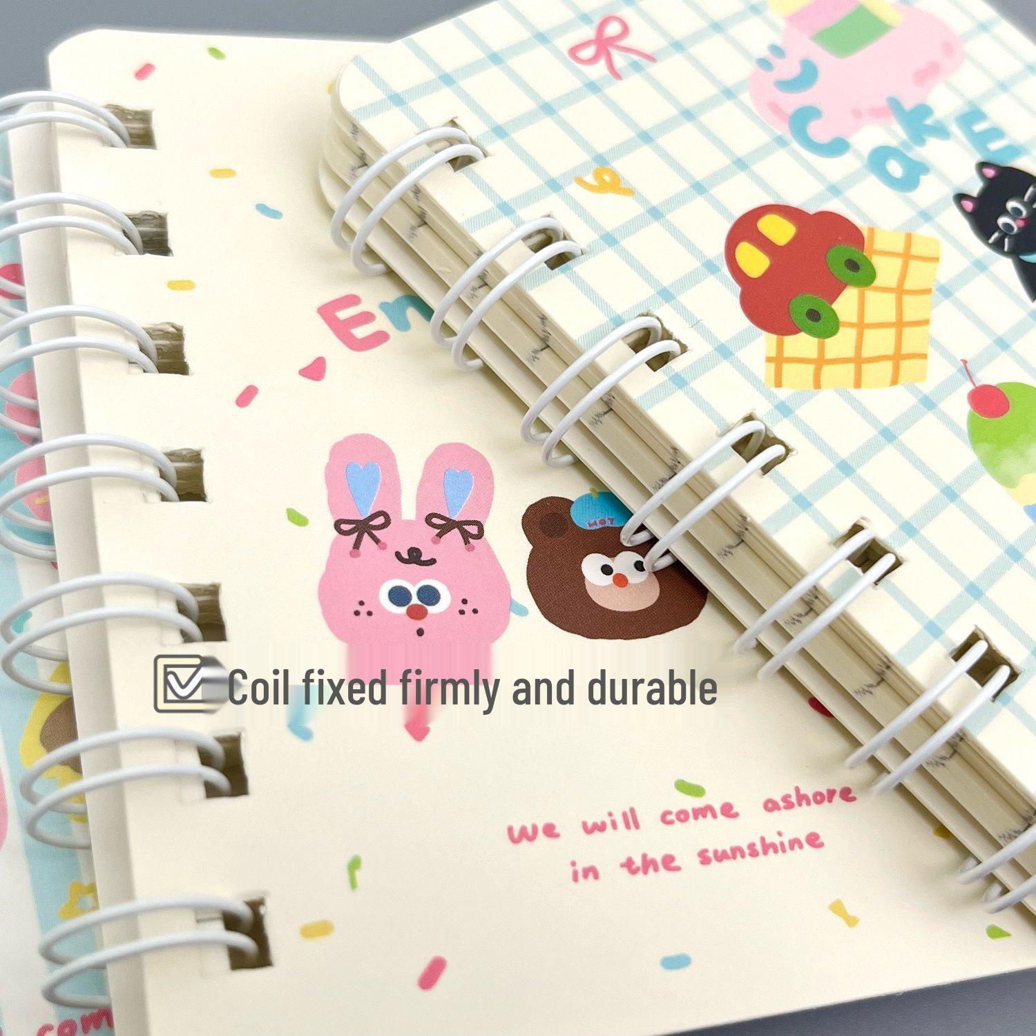 A7 Cartoon Dessert Animal Coil Notebook - Stylish, Portable Pocket Draft Book for Students