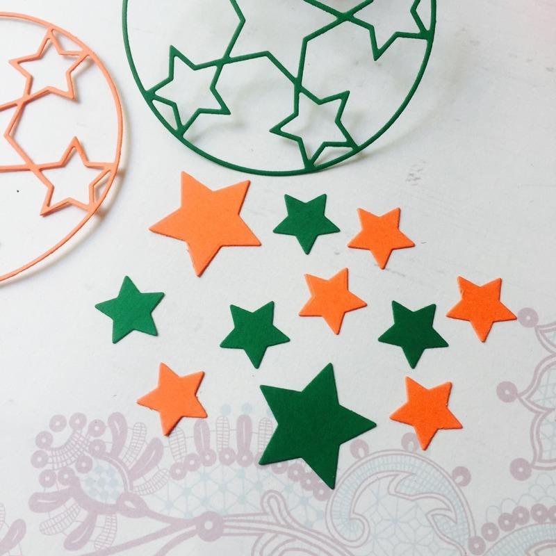 2Pcs Circle Five-pointed Star Metal Cutting Dies Paper Cut Card Making Template for DIY Scrapbooking Decorative Craft Mold Diecuts