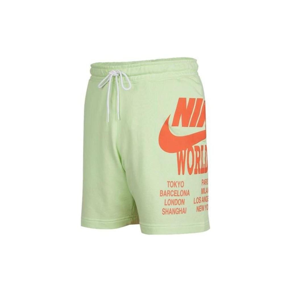 Nike NSW FT Shorts With Large Logo Print Knit Sport Regular Fit Men Bottoms Green DA0646-383