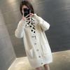 Korean Style Autumn Winter Sweater Coat for Women Loose Fit Mid Length Outdoor Knitted Cardigan