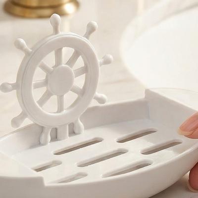 Decor Drainage Boat-Shaped Soap Dish Plastic Innovative Soap Holder Household Cartoon Soap Dish Bathroom