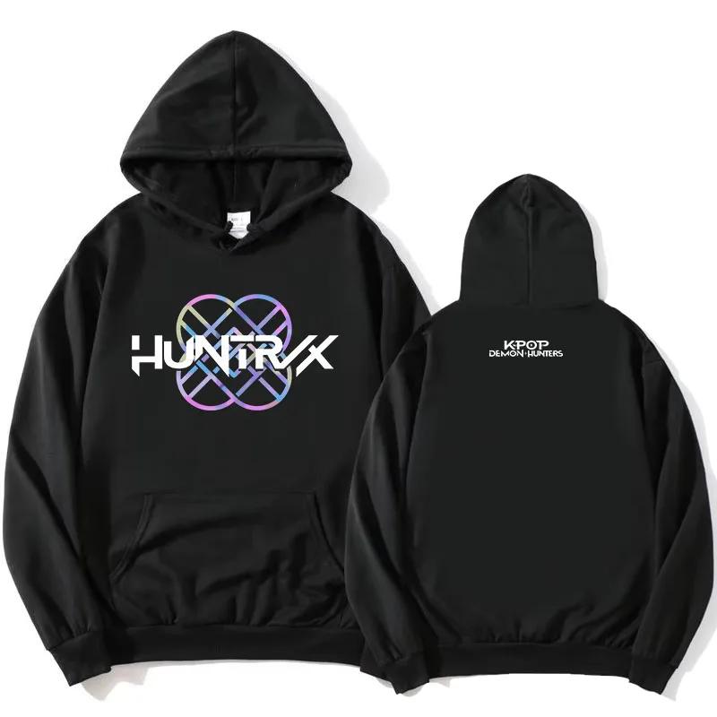 KPop Demon Hunters Huntrix Logo Hat Women Hat Men Loose Polar Film Printed  Sweatshirt